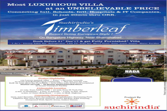 Reside in most luxurious villa at an unbeatable price at Suchirindia Timberleaf in Hyderabad